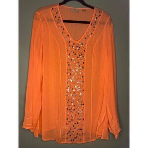 i.e. Woman 1X 100% Silk Sequin Top NWT Classic Old Money Romantic Lightfairy